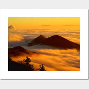 Beautiful Foggy Mountaintop Posters and Art